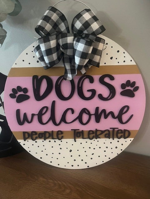 Dogs Welcome Door Hanger