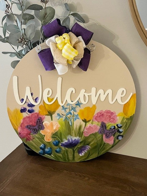 Floral Spring Door Sign