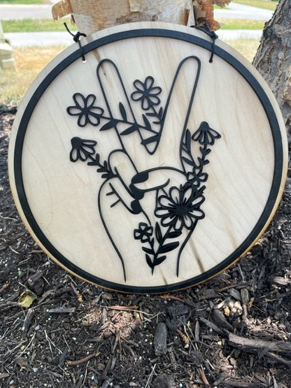 Floral Peace Sign