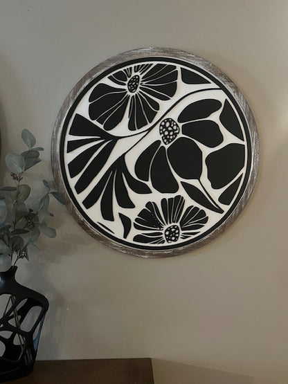 Round Abstract Floral