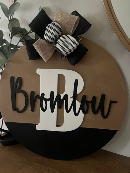 Last Name Door Hanger